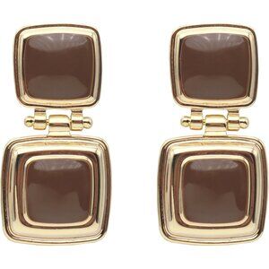 BROWN Dangle Drop Earrings for Women Cute Gold Geometric Statement Jewelry
